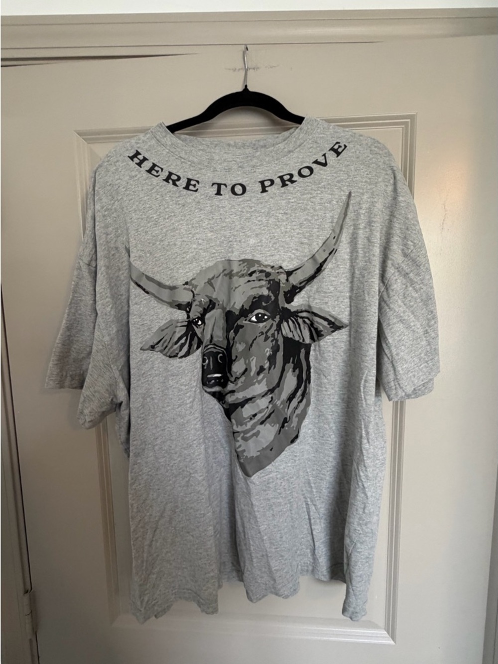 Men's Gray Short Sleeve Graphic Tee - 'Here to Prove'